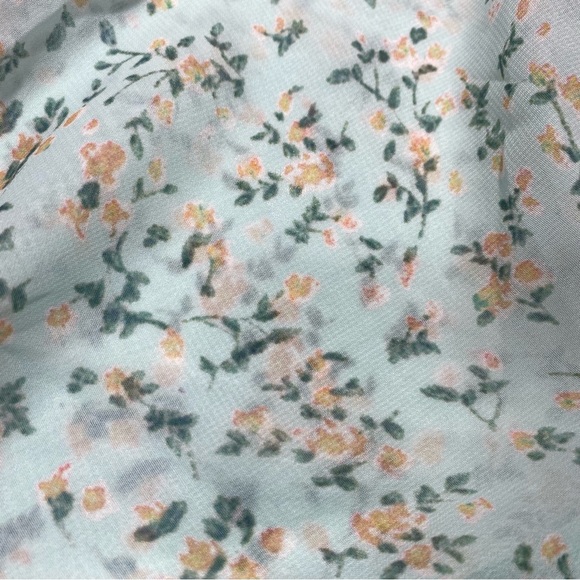 Roll’n Deep Clothing Company BlueishGreen Smocked  Ballon Sleeves Floral Dress L - Picture 10 of 13